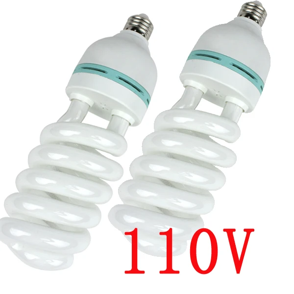 Белый Фотографическое освещение 2 шт 150 Вт лампы E27 5500K CFL фото студия видео лампа дневного света сбалансированная энергосберегающая флуоресцентная лампа - Цвет: Белый
