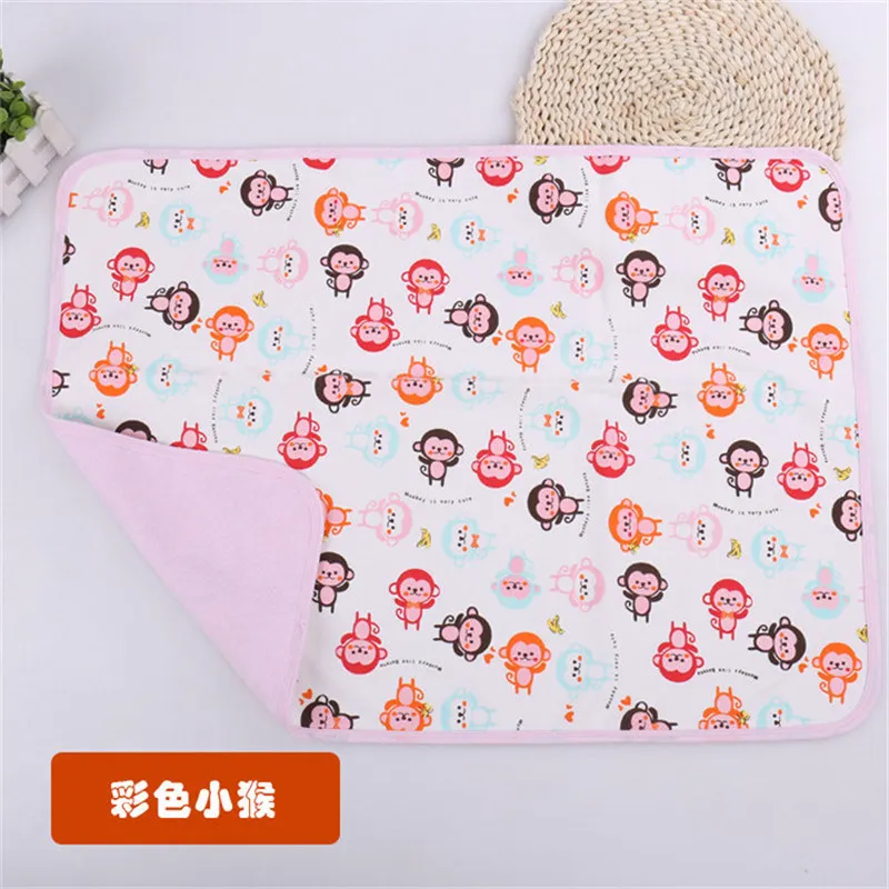 70x80cm Monkey Пеленальный Коврик для ребенка, водонепроницаемые подгузники для новорождённых, бамбуковые волокна, пеленальные салфетки, контейнер, детский коврик для смены в путешествии - Цвет: 70x80cm Monkey