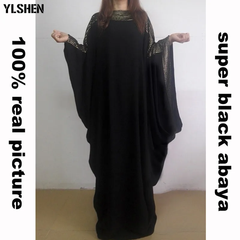 Размера плюс S~ 6XL качество Новые Арабские элегантные свободные абаи кафтан мусульманская Мода мусульманское платье одежда дизайн женский черный Дубай абаи