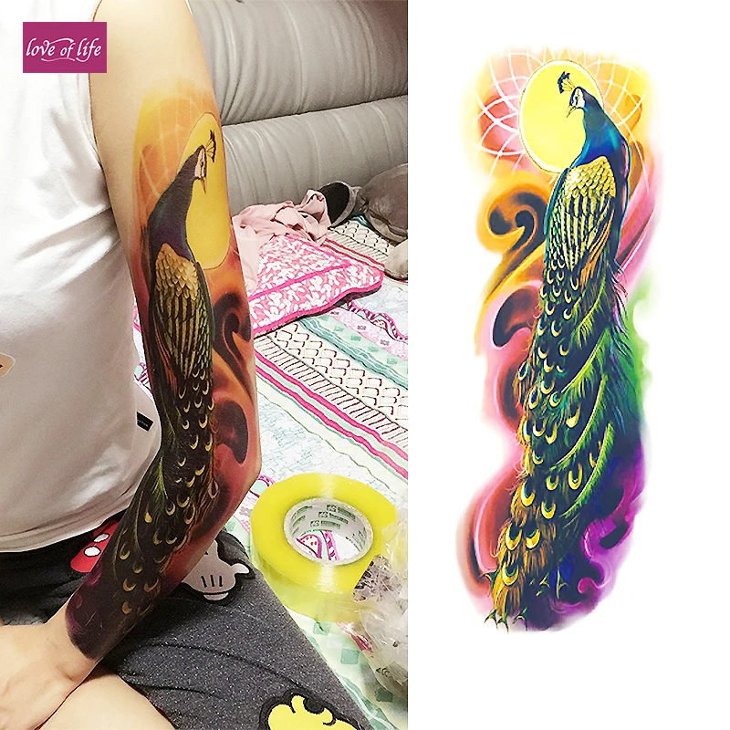 1 шт. временная татуировка наклейка с павлином|flower tattoo|fake tattootattoo sticker |