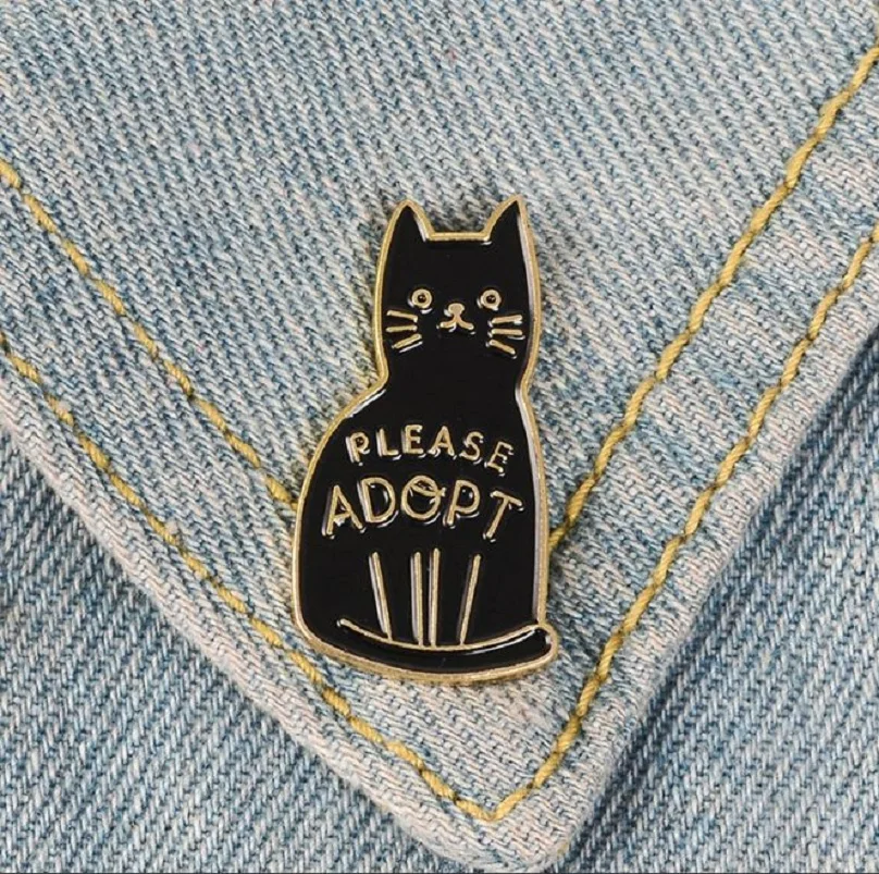 Изысканный креативный модный мультяшный Черный кот призрак презрение брошь с