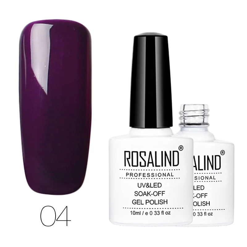 04 ROSALIND Гель-лак 1 шт. УФ-лак для ногтей Nagellak полуперманентный впитывающий Гель-лак для маникюра Гибридный Гвоздь Грунтовка Гель-лак для ногтей - Цвет: 04