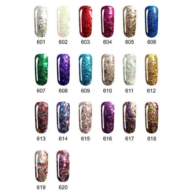 

NEW!! SUPER SHINY!!! Long lasting Diamond Glitter UV Soak Off Gel Polish sequins diamond polish no color difference non-toxic