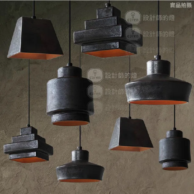Loft Europe type retro pendant lamp American vintage industrial single head ceramic and metal chandelier in restaurant ba | Лампы и