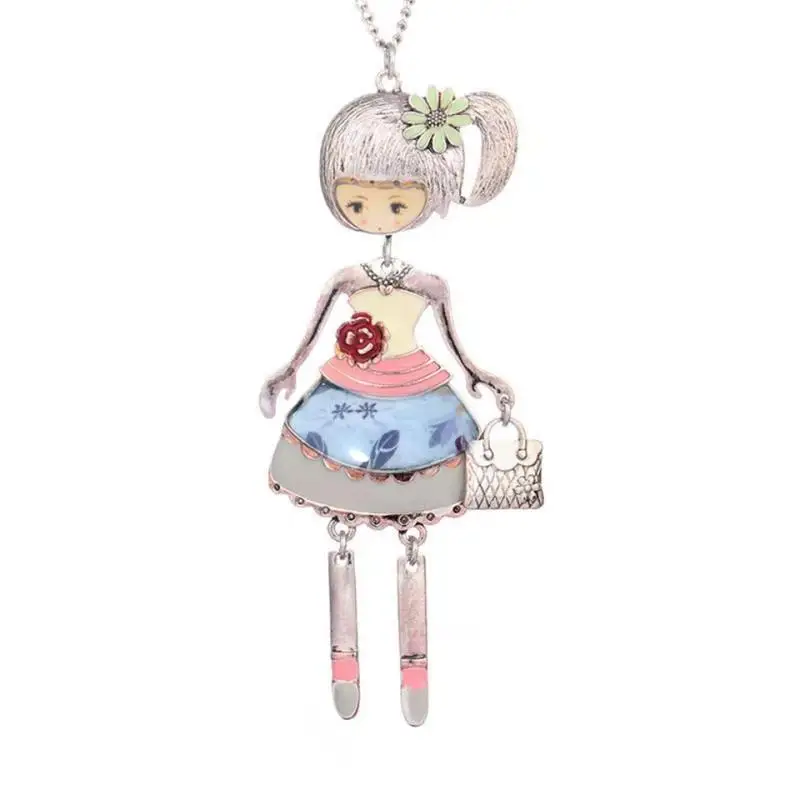 Женское Кукольное ожерелье с кулоном модное классическое длинное для свитера и