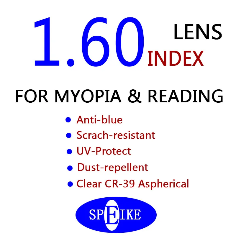 with 1.60 lens 3025 Модные очки пилота speike очки для мужчин для женщин оправа предложение 1,74 очки для чтения при близорукости анти синие линзы Рецептурные очки - Цвет оправы: with 1.60 lens