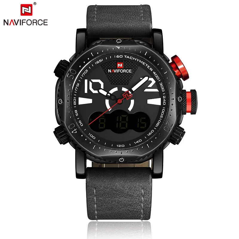 BWGY NAVIFORCE мужские спортивные часы с двойным дисплеем часы мужские светодиодный Цифровые Аналоговые электронные кварцевые часы 30 м водонепроницаемые мужские часы - Цвет: BWGY