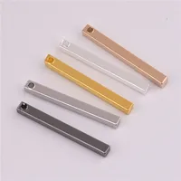 2.5*25mm 50pcs Copper Material gold Blank bar charm Simple Bar charm Long Strip for necklace Pendant for DIY