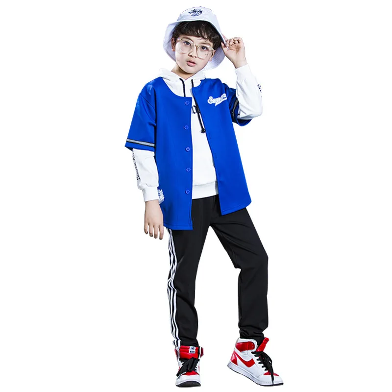 Хип хоп танцевальный костюм 3 шт./компл. детский Джазовый Школьная уличная