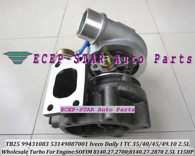 TB2509 53149707001 466974 -0002 -0003 841844 Турбокомпрессор для IVECO Daily I 35.10 40.10 45.10 49.10 2.5L 8140.27.2700
