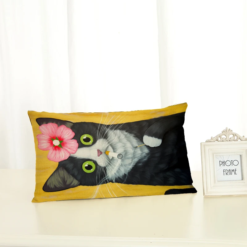 Персонализированные чехлы на подушки с рисунком кота модные креативные