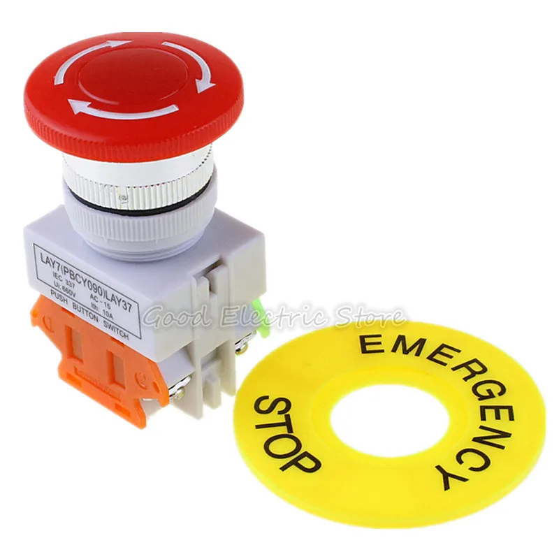 1 шт. Кнопка аварийной остановки кнопка гриб 1NO 1NC LAY37 11ZS|switch switch|switch pushbuttonswitch stop |