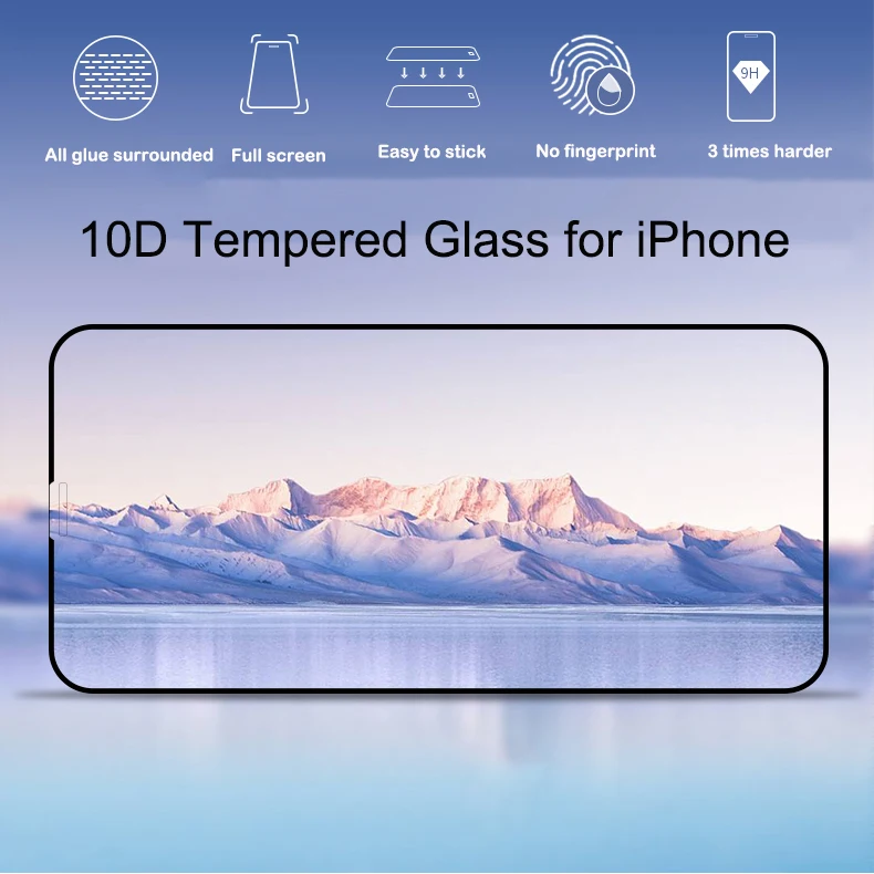 Протектор экрана отпечатков пальцев для iPhone XR XS Max полное закаленное стекло 10D 9 H