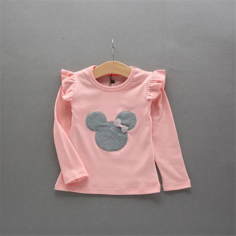 Осень 2017 г. модная детская одежда футболка для маленьких девочек весна с длинными