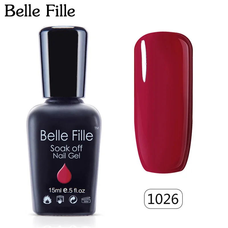 Belle Fille 189 зеленый красный цвет 10 мл УФ Гель лак отмачиваемый гель для ногтей Vernis