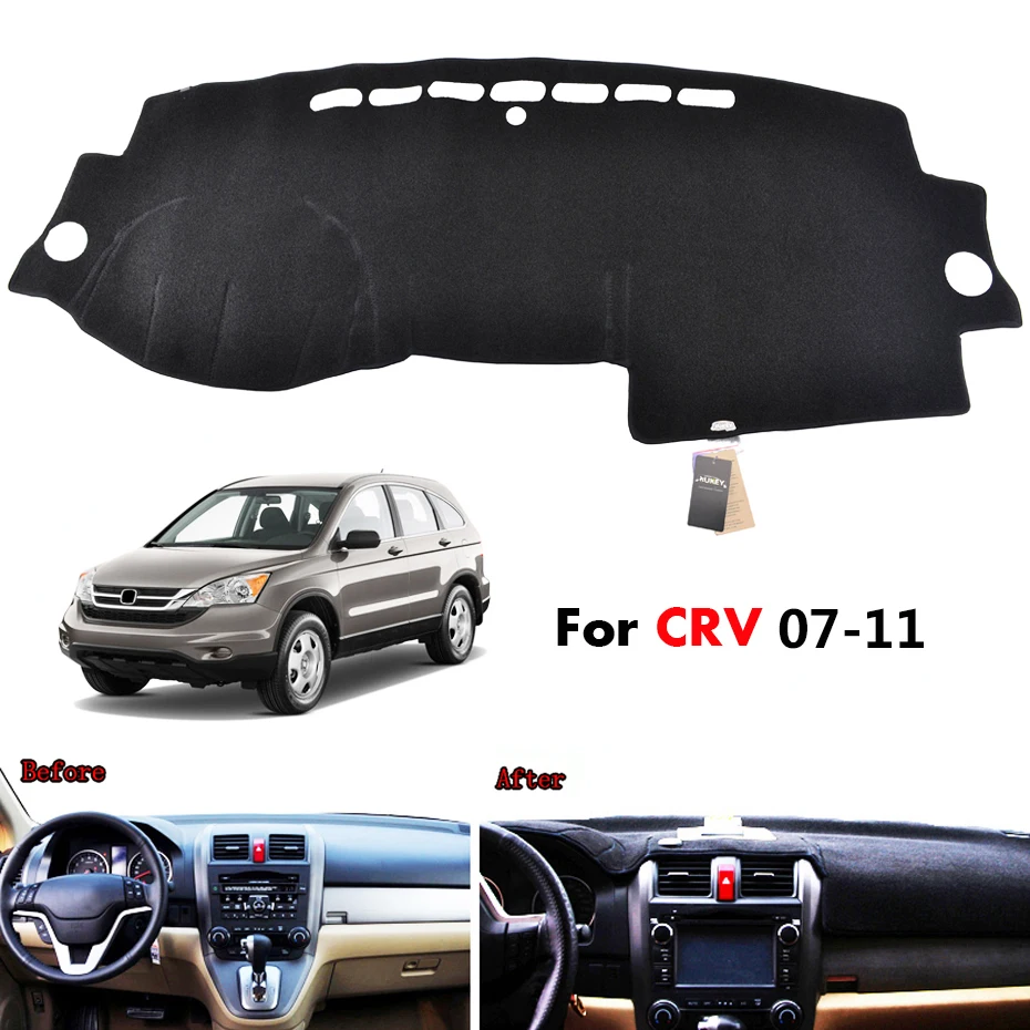 For CRV-LHD 07-11 Автомобильный коврик с рельефом для Хонда сrv CR-V 2007- приборной панели крышки защитный лист ковер для укладки волос 2008 2009 - Название цвета: For CRV-LHD 07-11