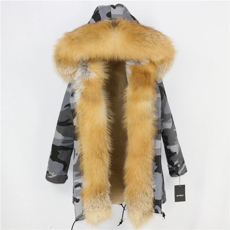 Женская зимняя куртка Повседневная Длинная парка из 2020 натурального меха