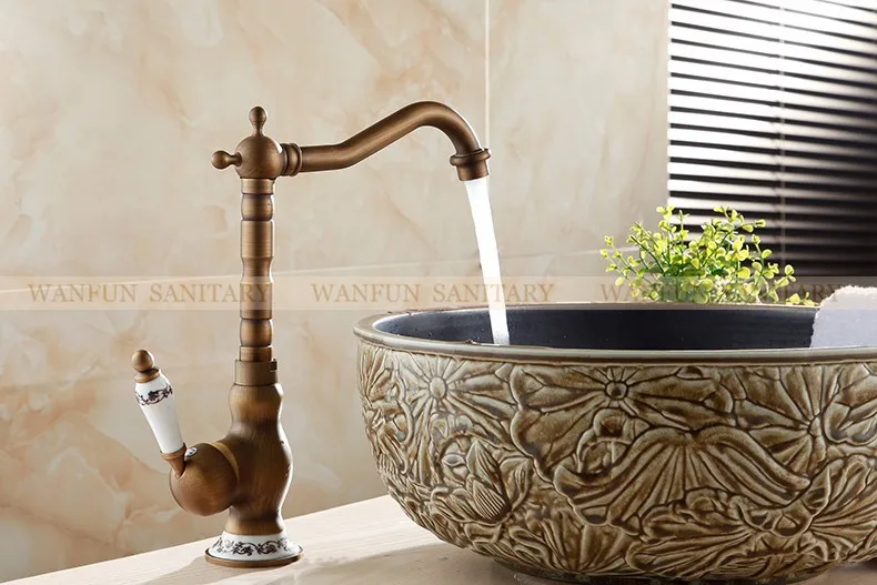 Смеситель для раковины античный смеситель для раковины Grifo Lavabo с одной ручкой и одним отверстием кран для ванной комнаты латунный кран горячей и холодной воды 9210F