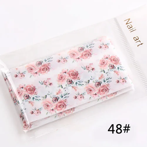 48 1 компл./лот 2,5*100 см нейл-арта Стикеры Mix цветок звездное небо ногтей набор фольги передачи Стикеры декоративный для маникюра DIY настенные наклейки - Цвет: 48