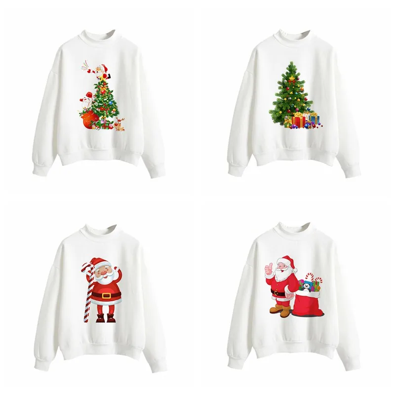 Женский Рождественский свитер с принтом повседневный теплый пуловер длинными
