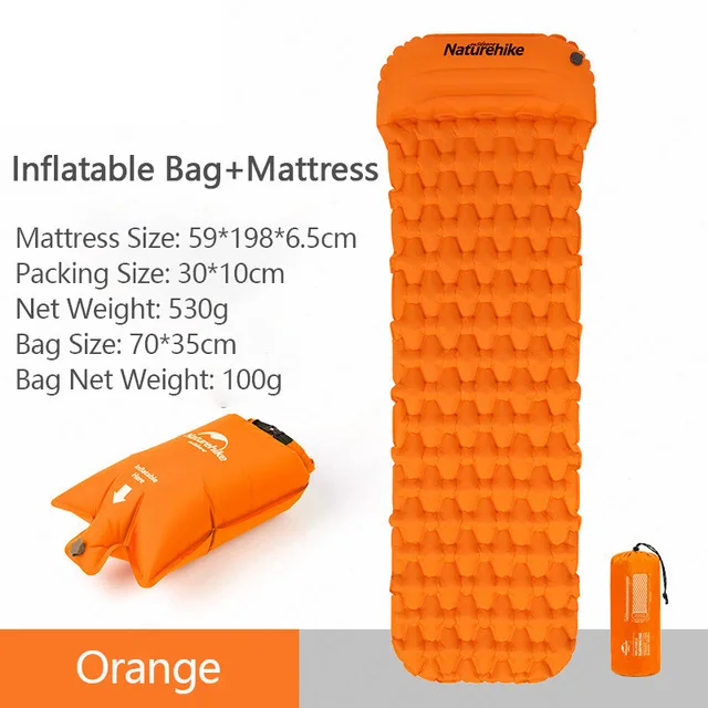 B with air bag Naturehike colchon надувной туристический коврик кровать надувной матрас спальный коврик природа поход 1 человек, 2 двойной человек - Цвет: B with air bag