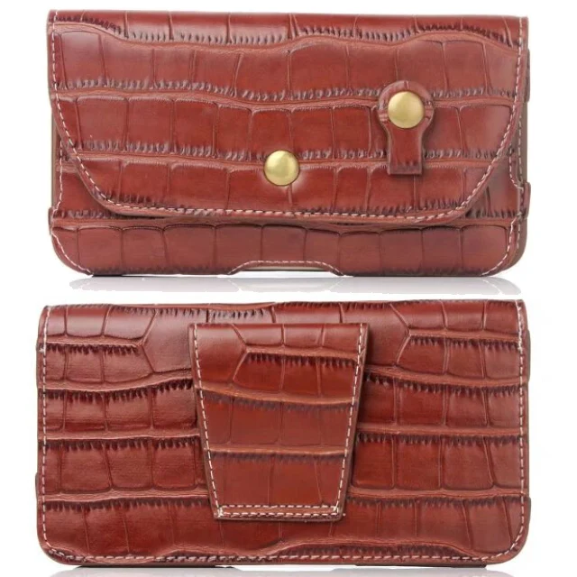 Крокодиловой кожи мобильный телефон чехол с зажимом для крепления на ремне сумки