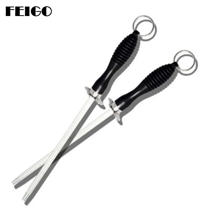 

FEIGO 1 Pcs Household Profession Knife Sharpener Stainless Steel Ceramic Knife Sharpening Stone Steel Sharpener Kitchen Tool F54