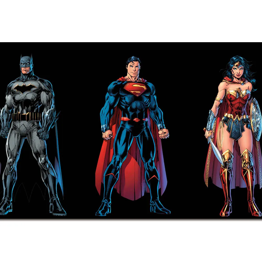 Комический супергерой DC плакат Супермен Bathman Wonder Woman Art шелковая принтованная