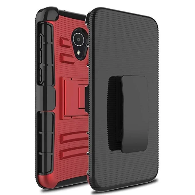 Прочный Чехол-кобура с зажимом для ремня для Alcatel 1X Evolve Tetra Alcatel 7, пластиковый чехол с подставкой