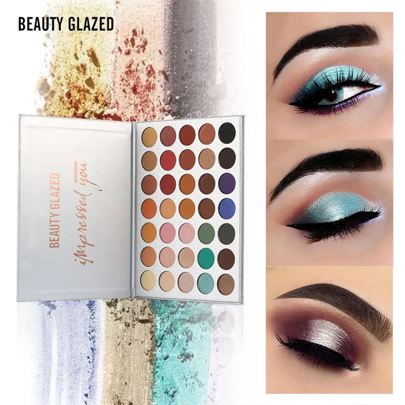 Профессиональная Палетка теней BEAUTY GLAZED для макияжа глаз матовые тени век Сияющие