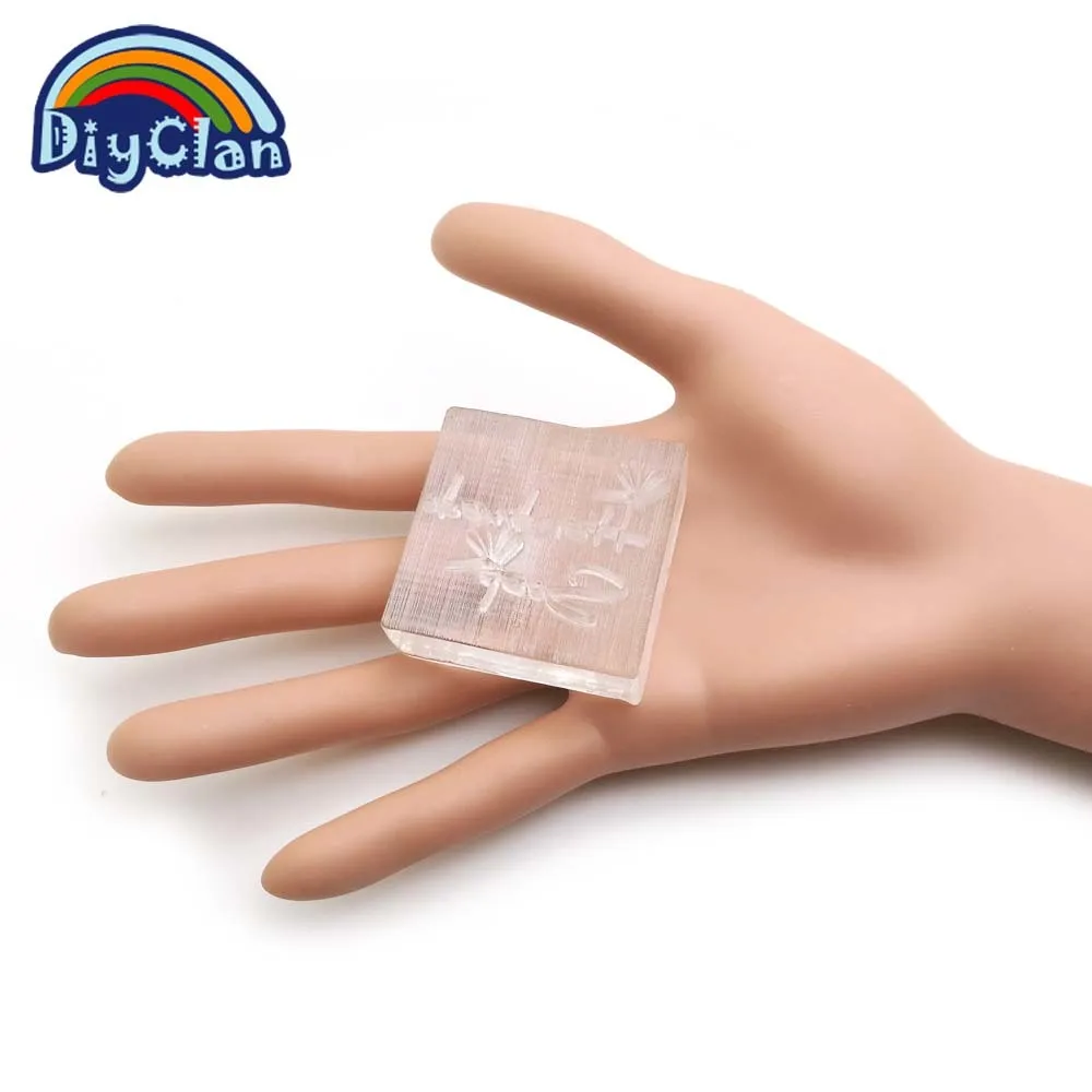 Transparent Soap Stamp For DIY Handmade Making Custom Patterns With Handle Z0125SZ | Дом и сад