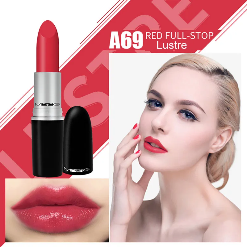 A69 red full stop MYG, водостойкая бархатная матовая помада, сексуальные красно-коричневые пигменты, макияж, помада, телесный розовый, водостойкая Профессиональная помада - Цвет: A69 red full stop