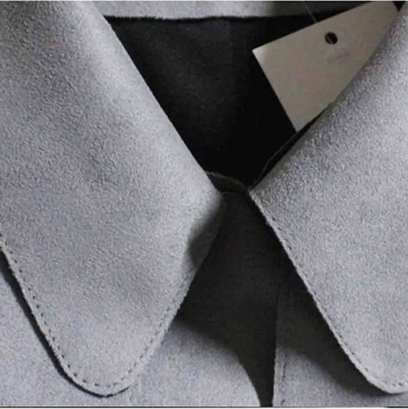 Женский облегающий Тренч из искусственной замши ветровка с поясом верхняя