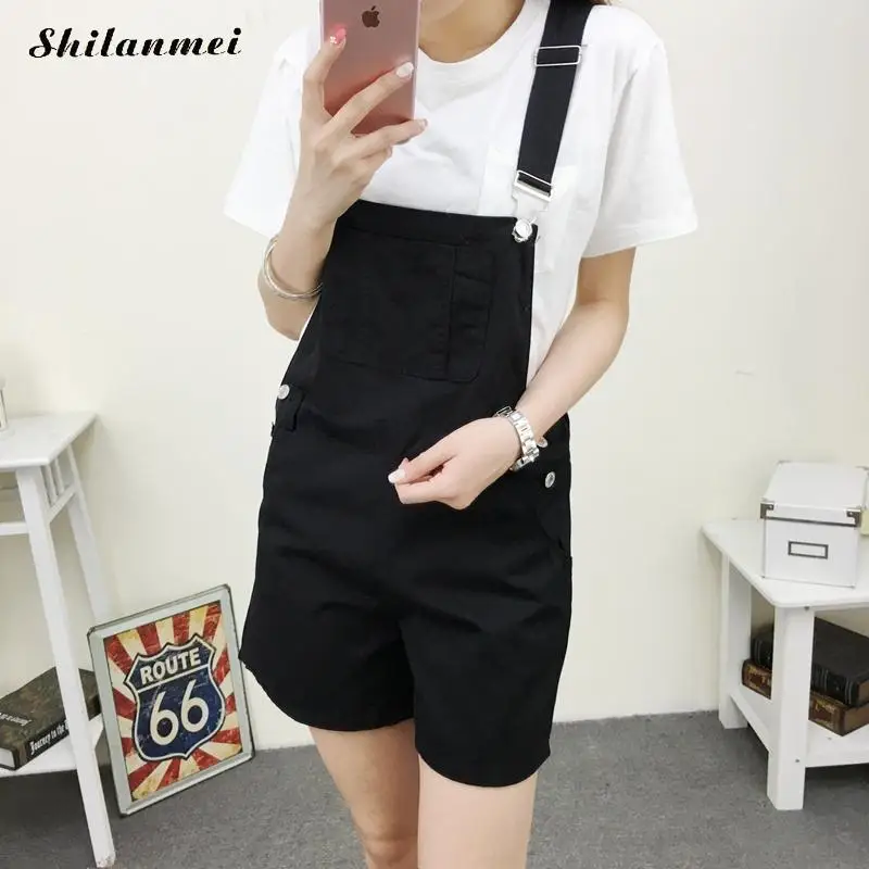 Denim Overalls Women Lovely Jumpsuits 2018 Summer Jeans Shorts Pink/white/black Overall Jumpsuit | Женская одежда