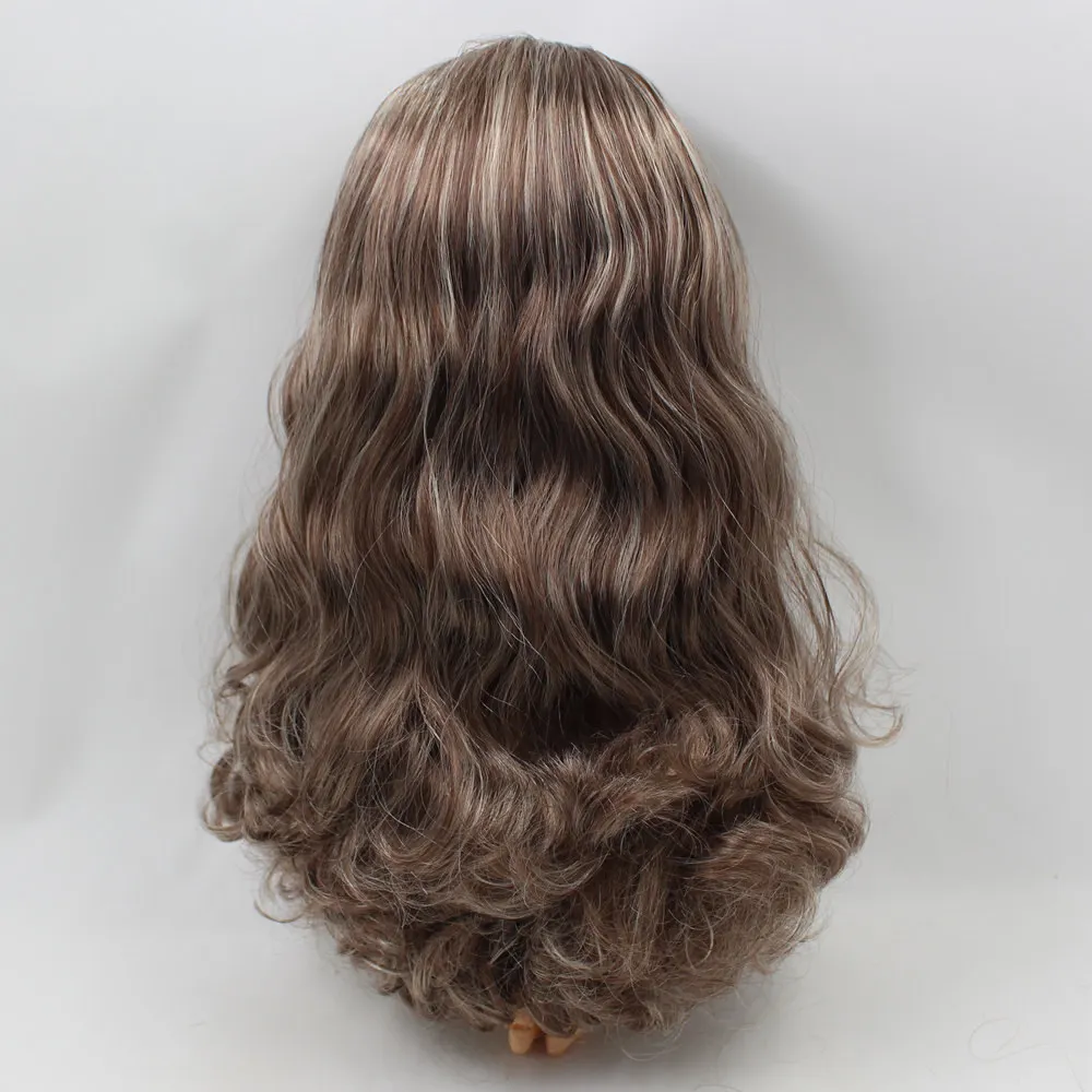 Blyth 1/6, кукольные парики, кожа головы, смешанные цвета, кудрявые волосы, серия, включая жесткий эндоконский купол с взрыва/без челки, бахрома
