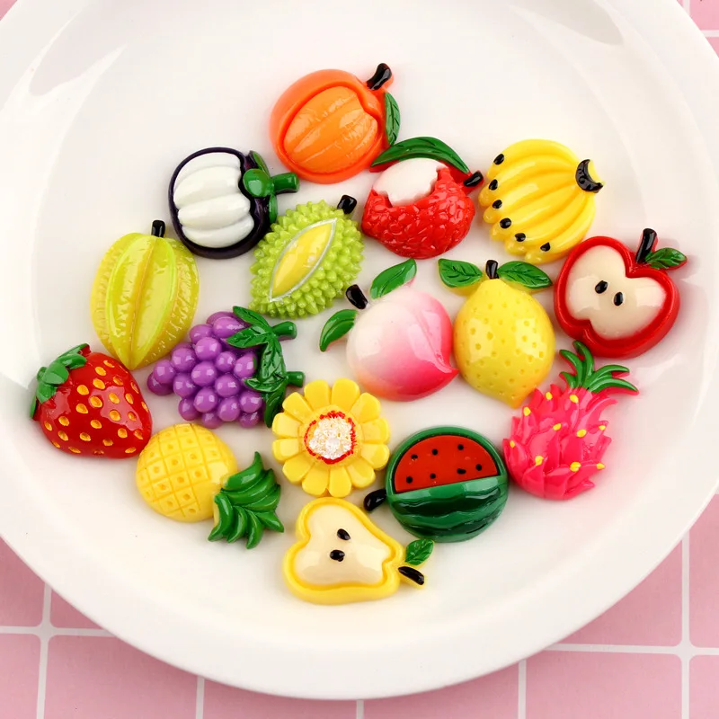 6 шт. Фрукты Fimo Бусины Подвески для клейкие аксессуары пушистые DIY украшения дополнение в слизи песок игрушки Наполнитель блеск прозрачный набор