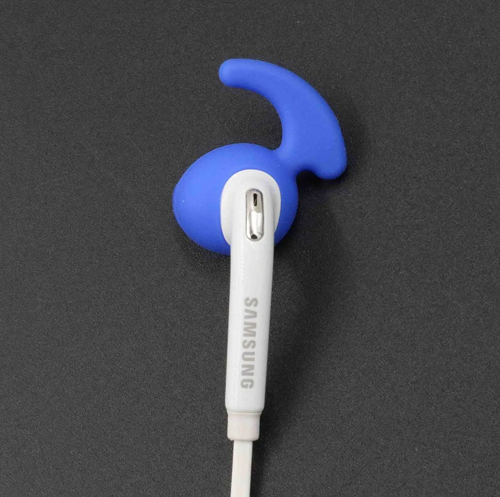 2 пары синие Противоскользящие силиконовые сменные насадки для ушей Samsung Galaxy S7