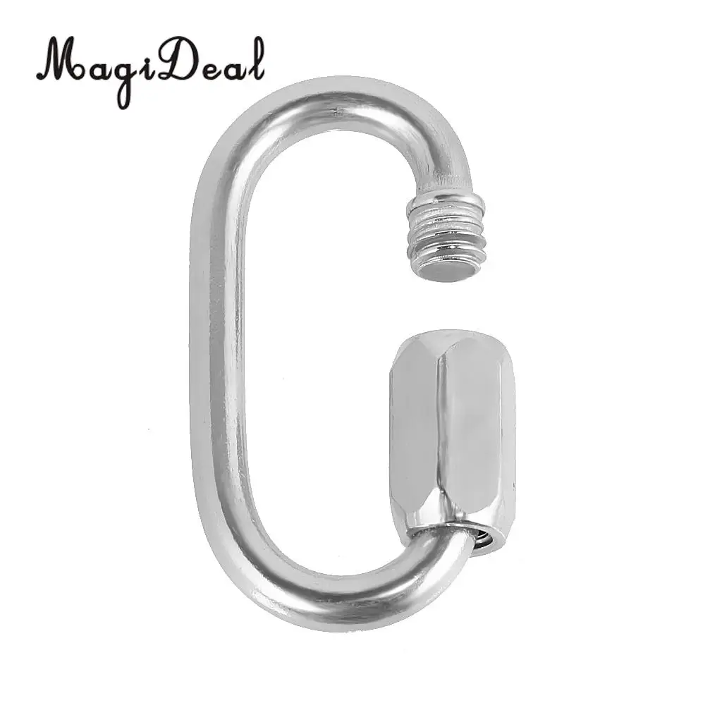 MagiDeal Safety 5 мм 316 цепь из нержавеющей стали быстроразъемный морской карабин SWL 450