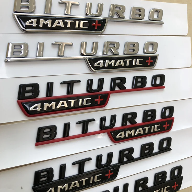 2X BITURBO 4 matic + стикеры сторона крыло эмблема для MERCEDES BENZ AMG biturbo эмблемы наклейки с