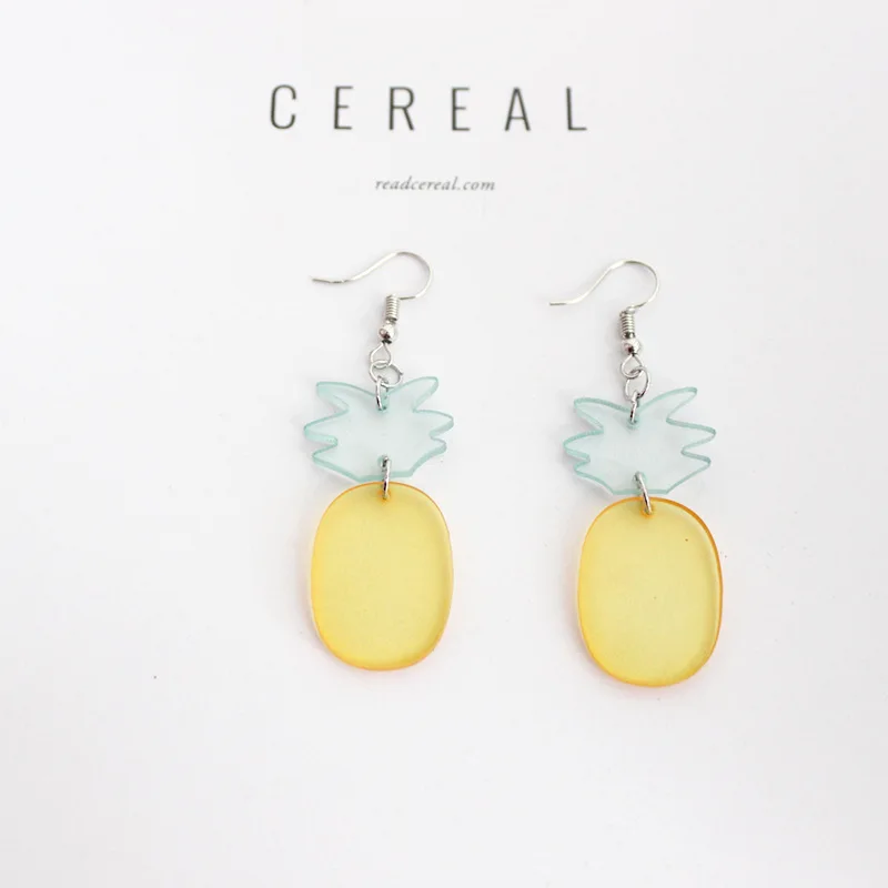 Новые модные серьги с растительными мотивами для женщин милые ананасы фрукты из