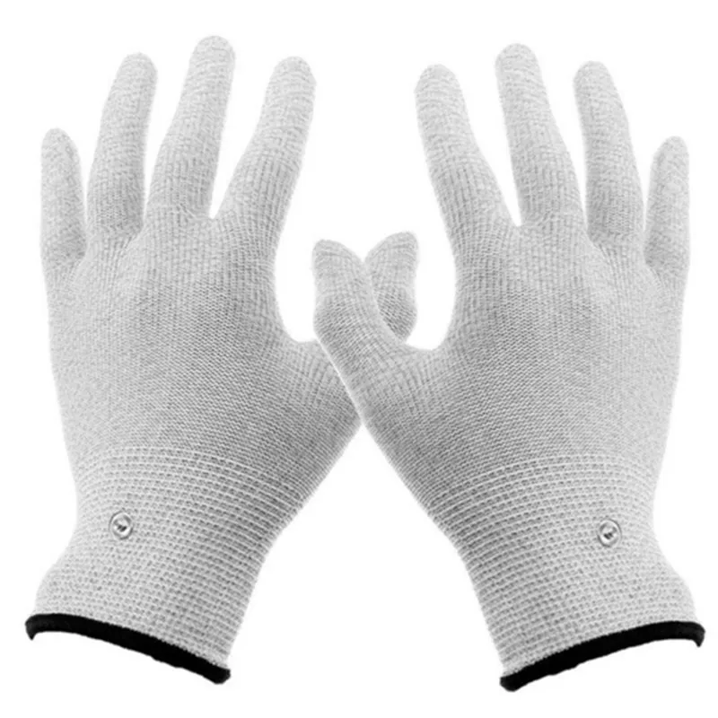 only gloves 1 пара дышащие проводящие электротерапевтические массажные электродные перчатки с машиной Tens для терапии ручной массажер инструмент для красоты - Цвет: only gloves