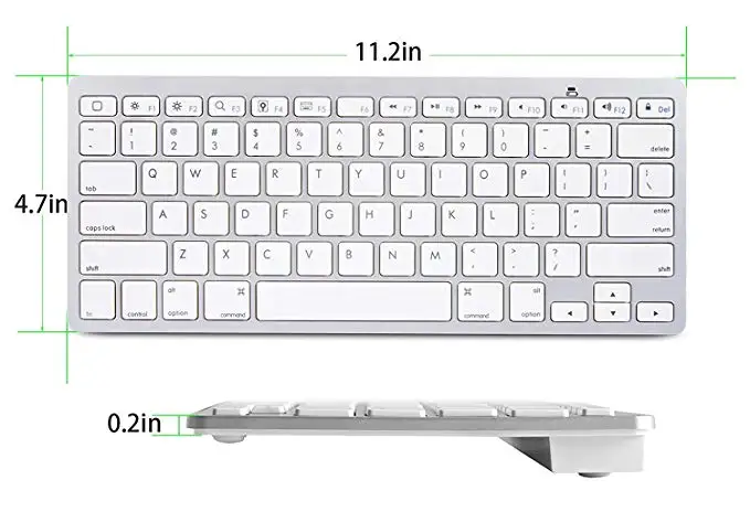 Ультра тонкая беспроводная клавиатура Bluetooth для Iphone Ipad Android Tablet PC Phone и других