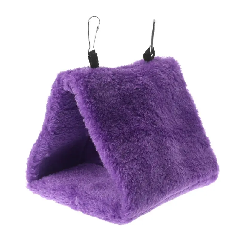 purple Домашнее Животное попугай гамак птица висячая Кровать Дом плюшевая зимняя теплая клетка-гнездо палатка - Цвет: purple