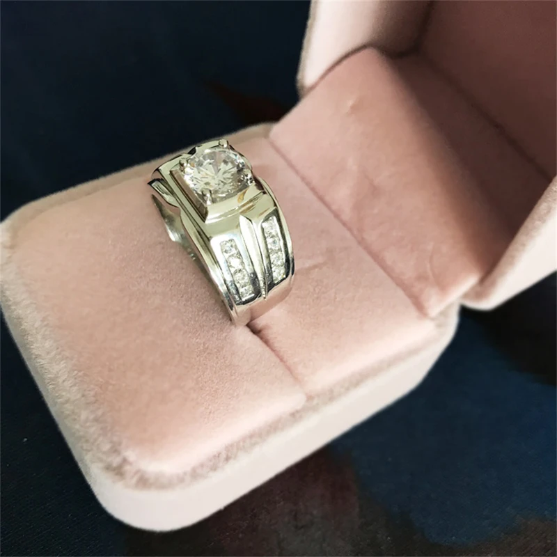 Отправлен Серебряный сертификат! YINHED модное мужское обручальное кольцо из