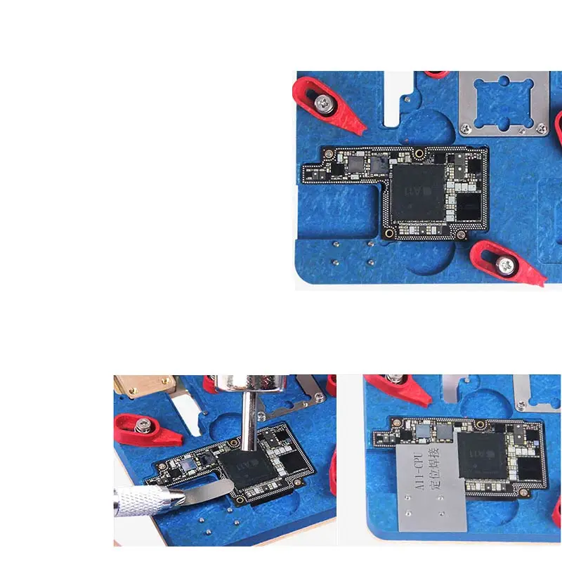 

For iPhone X Motherboard Repair PCB Holder Jig Fixture iPhone X Reballing Cooling Platform with Reballing Stencil CPU Protector