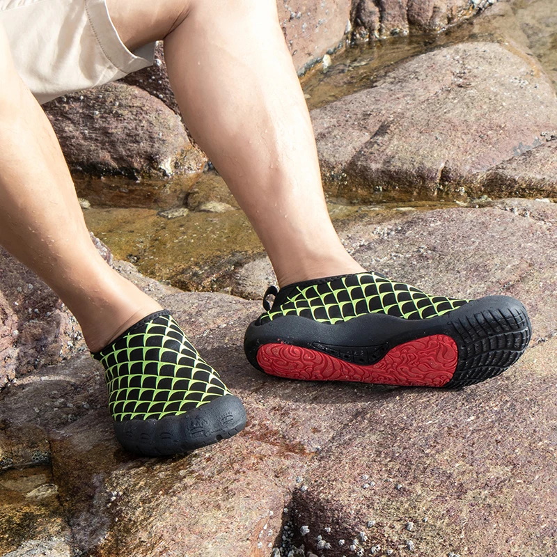 Sycatree Summer Men's Water Shoes fish scale Five Finger Swimming Barefoot Skin Seaside Male Surfing Beach Gym Yoga | Спорт и