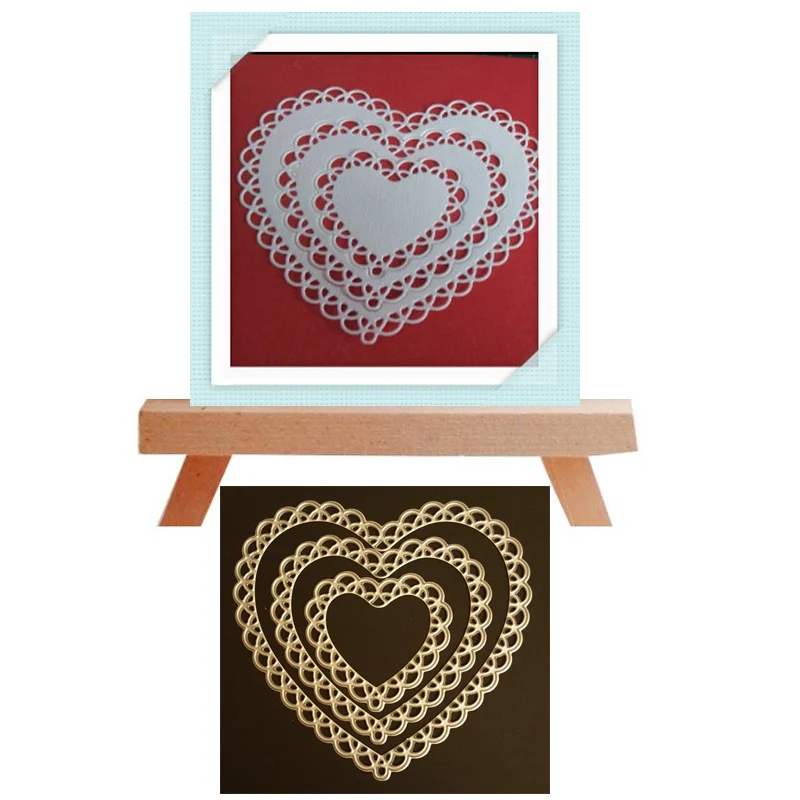 Adv one scallop Love Heart Штабелируемый Скрапбукинг Сделай Сам Металлическая стальная