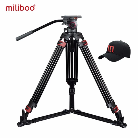 Miliboo MTT609B Профессиональный штатив из углеродного волокна с гидравлической шаровой головкой цифровой видеокамеры/камеры/DSLR стенд Grand Extensio