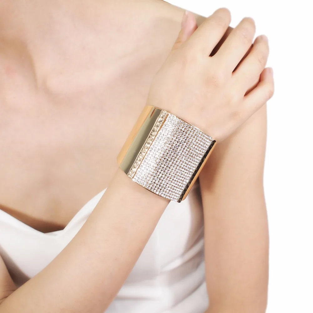 Женский Браслет манжета из сплава MANILAI массивные стразы свадебные аксессуары