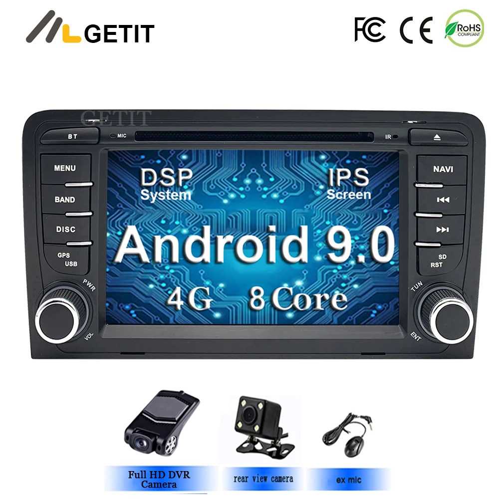 DSP Android 9 0 автомобильный dvd плеер для Audi A3 S3 RS3 2003 2011 2 din gps навигация автомобильное